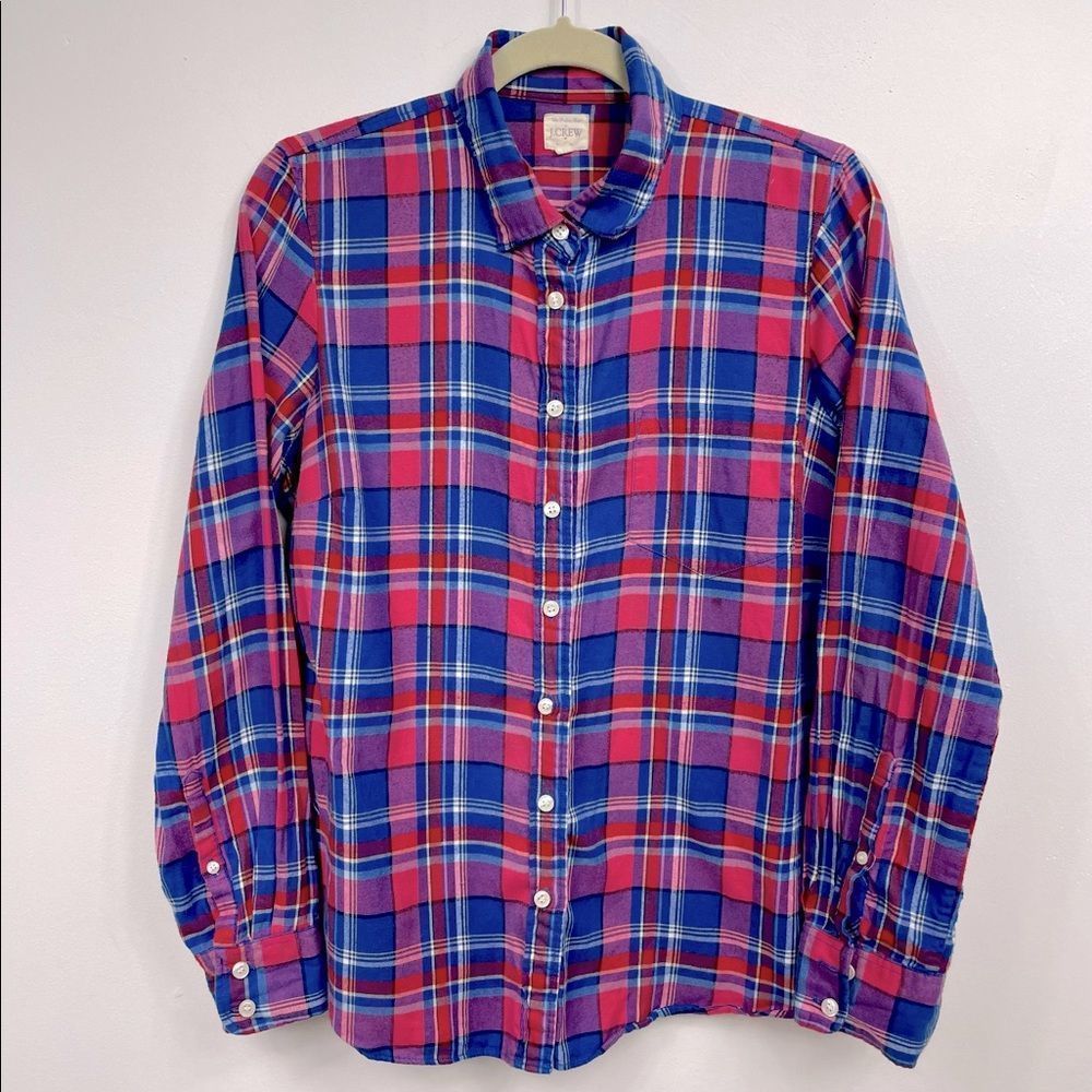 J.Crew | plaid flannel button down shirt M  long sleeve Blue,Red,pink